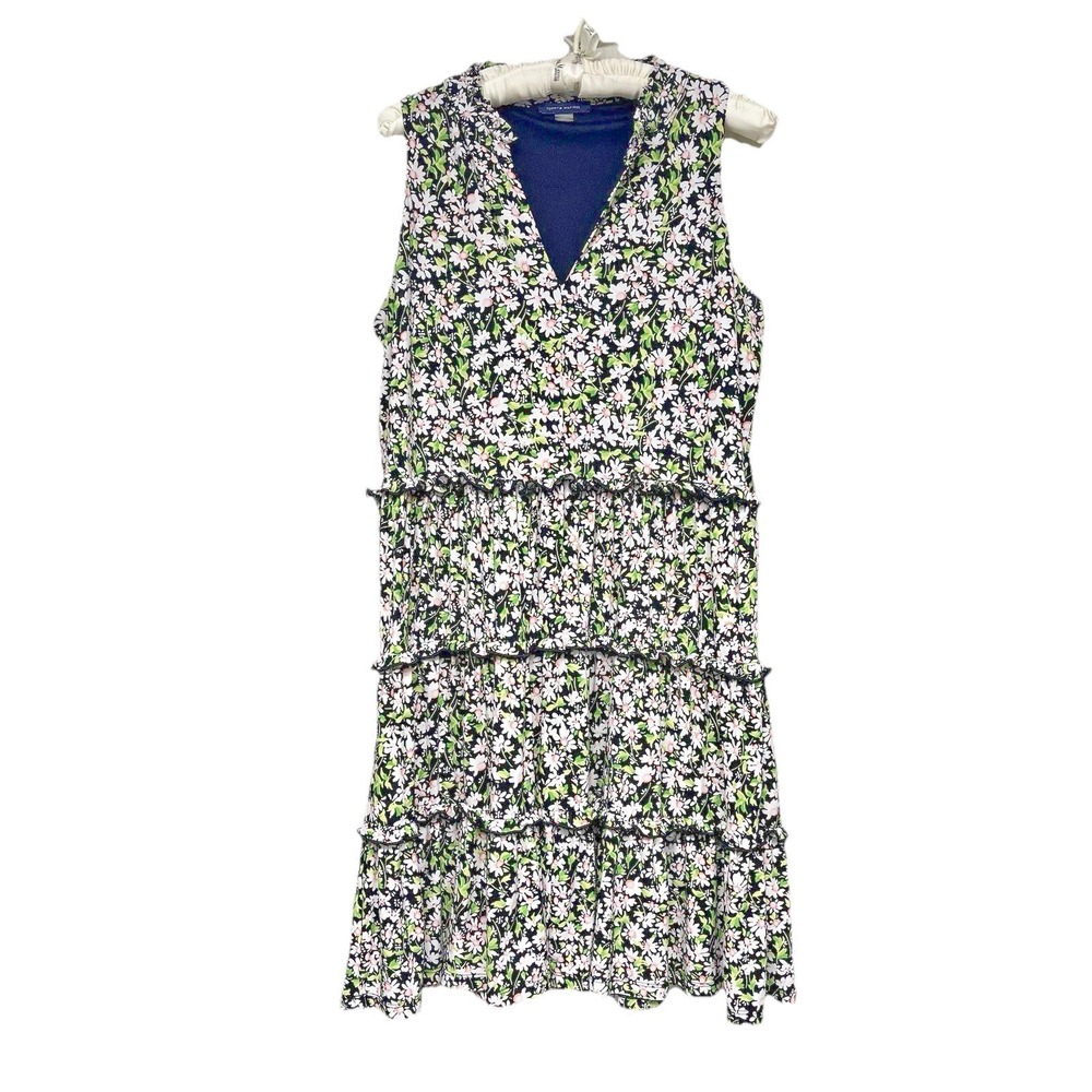 Tommy Hilfiger Women's Tiered  Babydoll Dress Sz 10, Stretchy Floral Comfortable